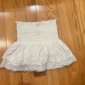 Anthropologie-Elegant White Lace Skirt